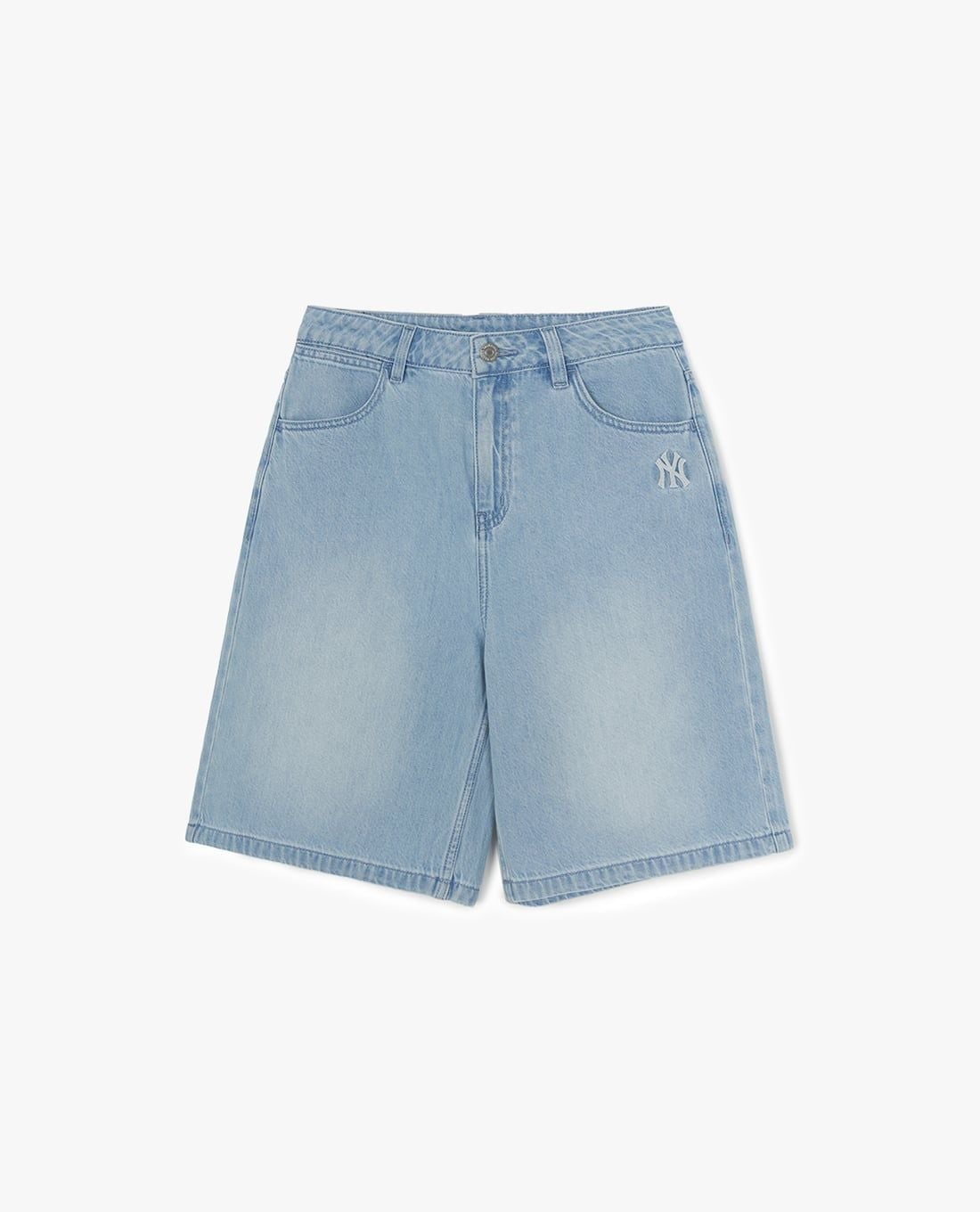 MLB - Quần short jeans nữ ống rộng Basic Small Logo