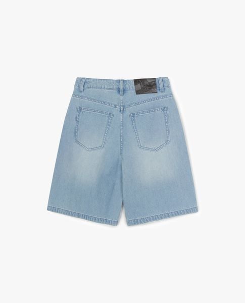  MLB - Quần short jeans nữ ống rộng Basic Small Logo 