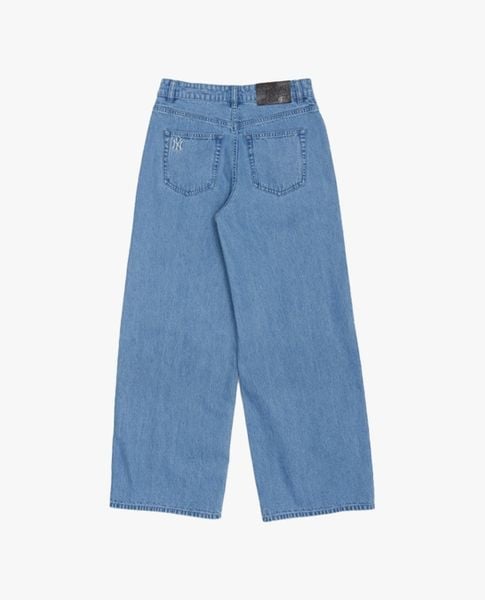  MLB - Quần jeans nữ ống rộng Basic Small Logo 