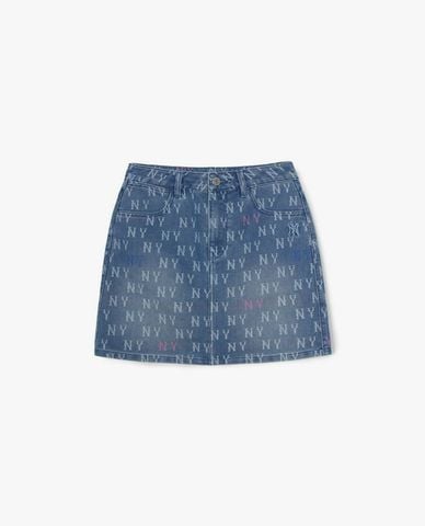  MLB - Chân váy denim mini Retro Monogram 