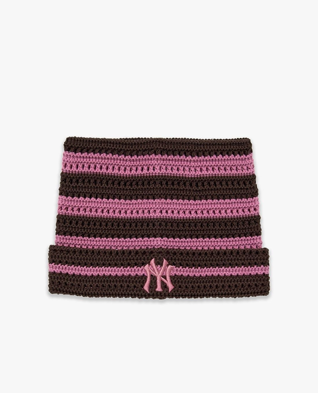 MLB - Nón len unisex tai mèo kẻ sọc Summer