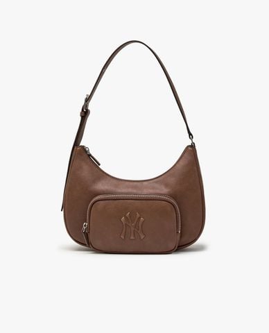  MLB - Túi đeo vai nữ hình bán nguyệt Basic Vintage Logo 