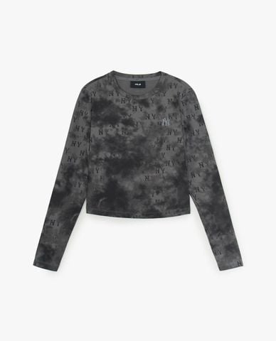  MLB - Áo croptop nữ cổ tròn tay dài Monogram Tie Dye 