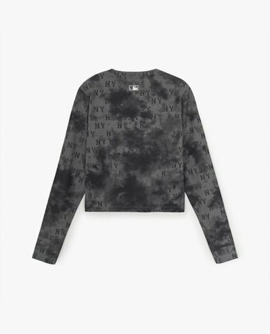  MLB - Áo croptop nữ cổ tròn tay dài Monogram Tie Dye 