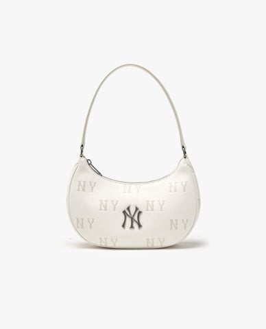  MLB - Túi đeo vai nữ hình bán nguyệt Classic Monogram 