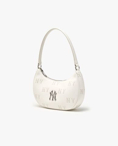  MLB - Túi đeo vai nữ hình bán nguyệt Classic Monogram 