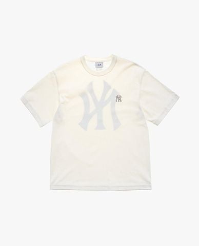  MLB - Áo thun unisex cổ tròn tay ngắn Big Logo Leopard 