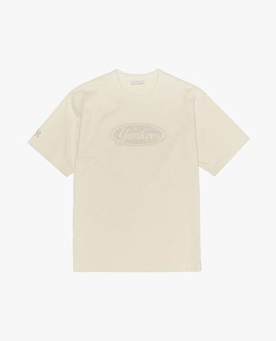  MLB - Áo thun unisex cổ tròn tay ngắn in logo 