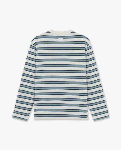  MLB - Áo thun unisex cổ tròn tay dài Stripe 