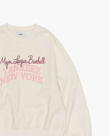  MLB - Áo sweatshirt unisex cổ tròn tay dài in chữ 