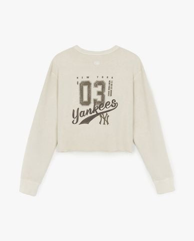  MLB - Áo sweatshirt nữ cổ tròn tay dài Varsity Vintage 