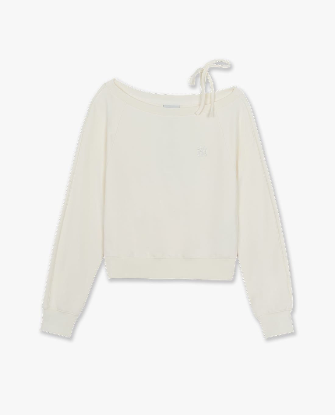 MLB - Áo sweatshirt nữ lệch vai phối dây Varsity Sporty