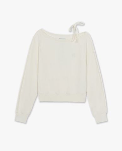  MLB - Áo sweatshirt nữ lệch vai phối dây Varsity Sporty 