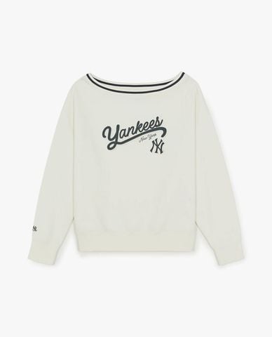  MLB - Áo sweatshirt nữ cổ thuyền tay dài Varsity Sportive 