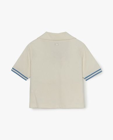  MLB - Áo polo nữ tay ngắn phom croptop Varsity 