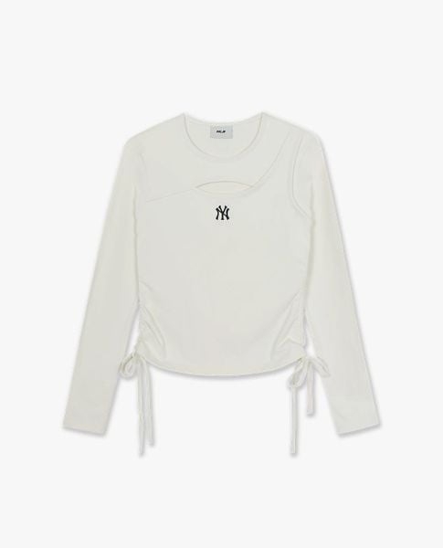  MLB - Áo kiểu nữ tay dài rút dây Basic Cutout 