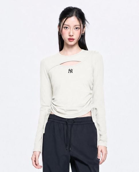  MLB - Áo kiểu nữ tay dài rút dây Basic Cutout 