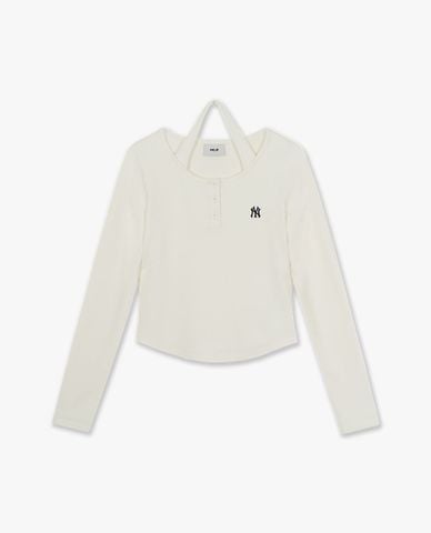  MLB - Áo kiểu nữ cổ tròn tay dài phối layer Basic 