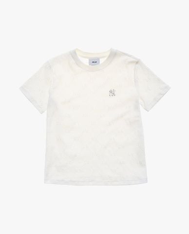  MLB - Áo thun nữ cổ tròn tay ngắn Dia Monogram 