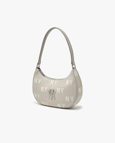  MLB - Túi đeo vai nữ hình bán nguyệt Classic Monogram 