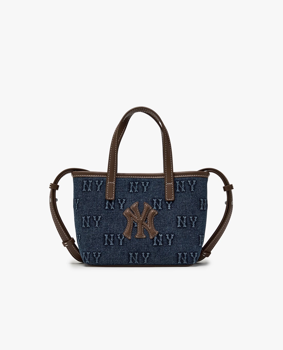 MLB - Túi đeo chéo nữ Classic Monogram Denim Embossed Mini