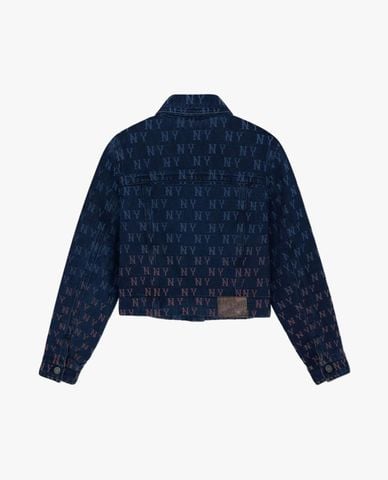  MLB - Áo khoác denim nữ phom croptop Gradient Jacquard Monogram 