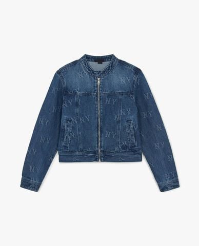  MLB - Áo khoác denim nữ Classic Random Monogram 