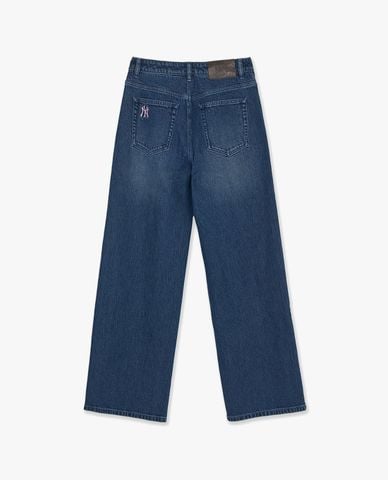  MLB - Quần jeans nữ ống rộng Megagram 