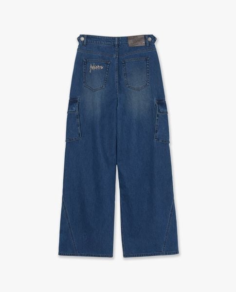  MLB - Quần jeans nữ ống rộng Varsity Vintage 