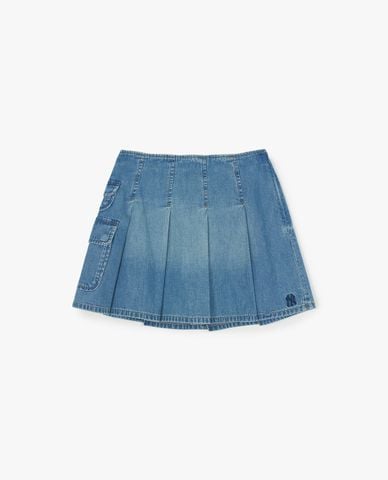  MLB - Chân váy denim xếp li mini Varsity Vintage 