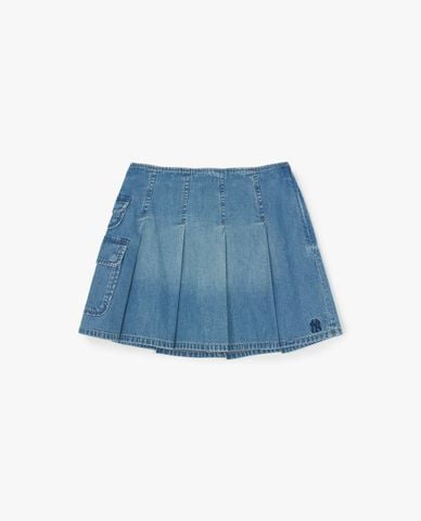  MLB - Chân váy denim xếp li mini Varsity Vintage 