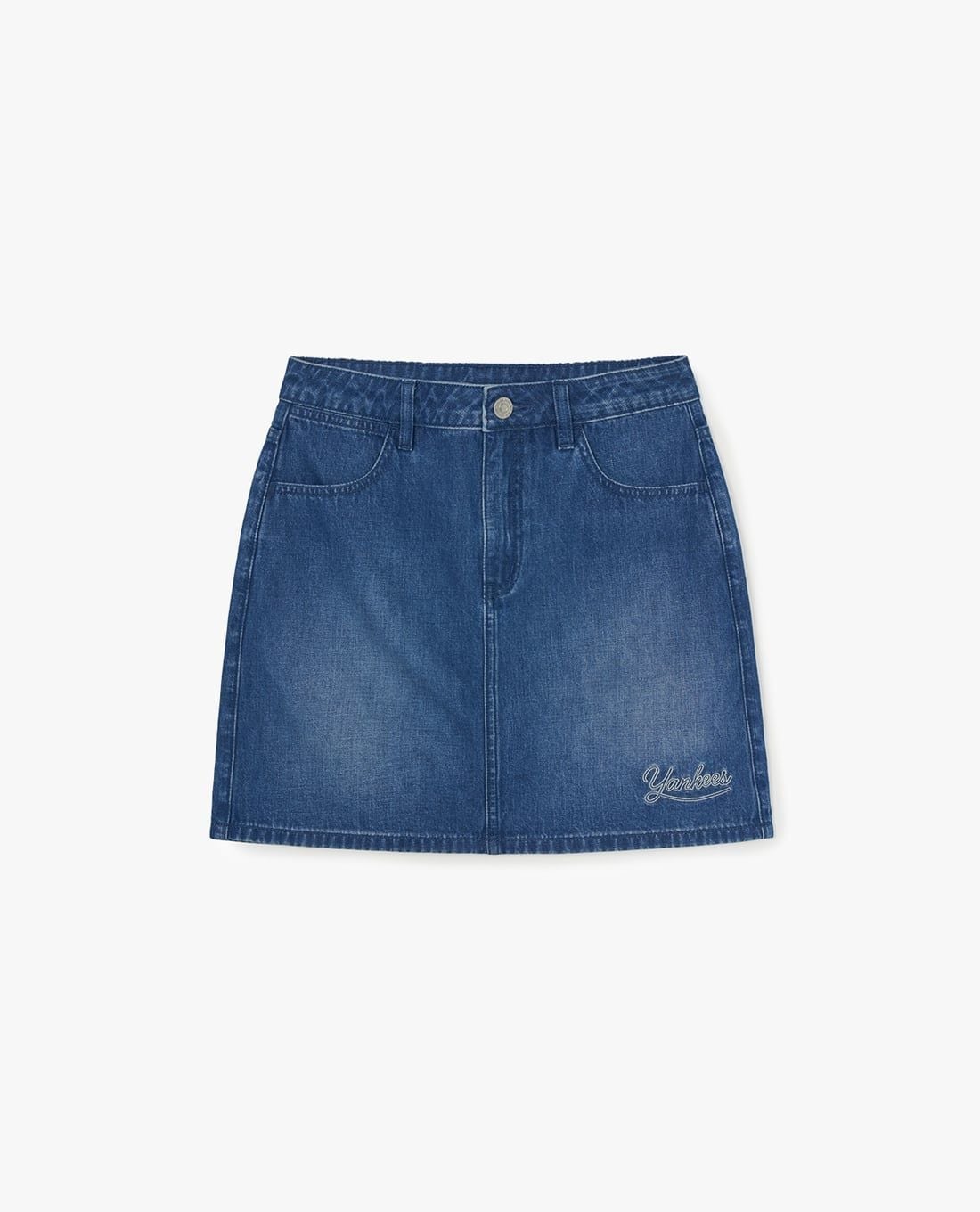 MLB - Chân váy denim mini Varsity Lettering