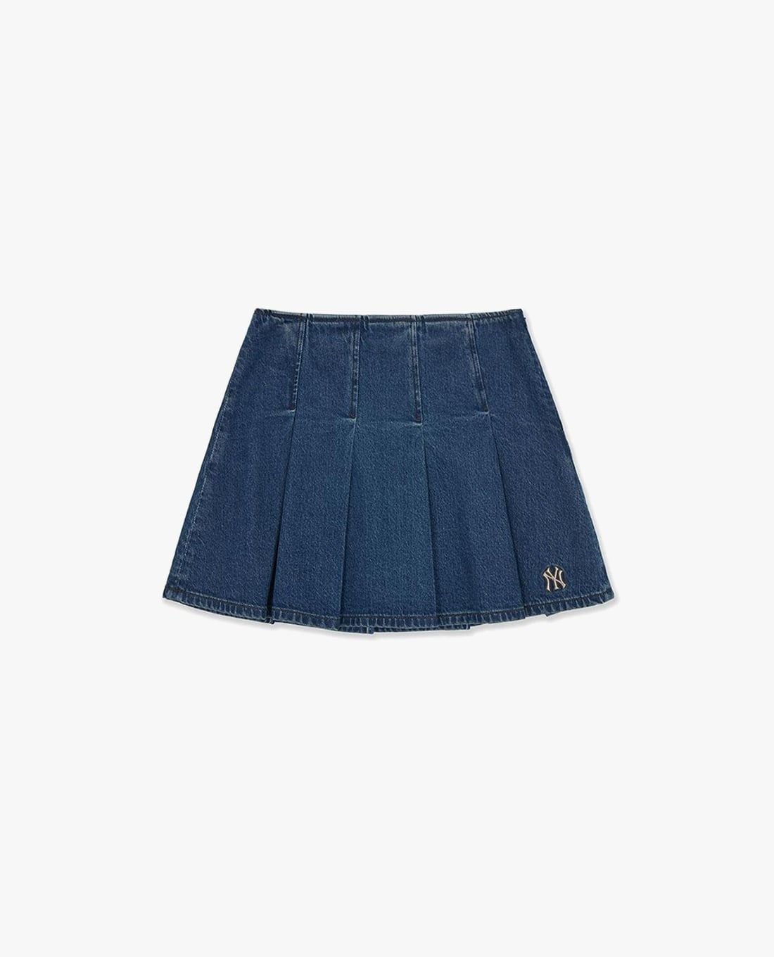 MLB - Chân váy denim mini xếp li Varsity