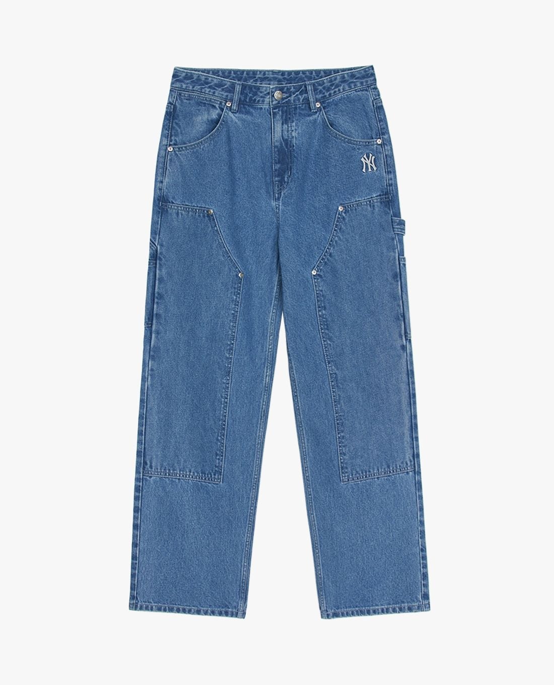 MLB - Quần jeans nam ống rộng Basic Small Logo