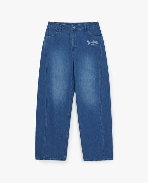  MLB - Quần jeans nam ống rộng Varsity Lettering 