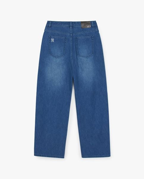  MLB - Quần jeans nam ống rộng Varsity Lettering 