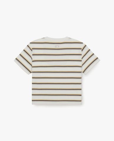  MLB - Áo croptop nữ cổ tròn tay ngắn Sportive Striped 