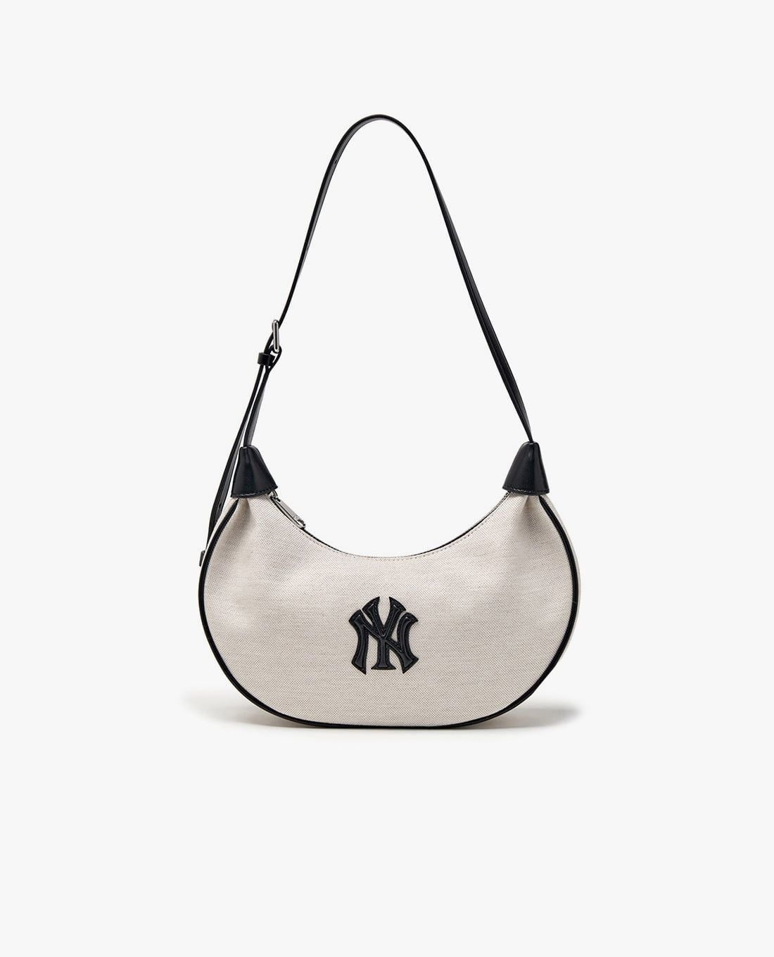MLB - Túi đeo vai nữ hình bán nguyệt Basic Canvas
