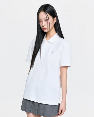  MLB - Áo polo unisex cổ bẻ tay ngắn Basic 