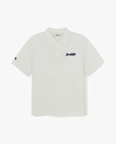  MLB - Áo polo unisex cổ bẻ tay ngắn Varsity Small Cursive 