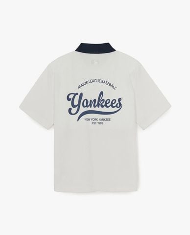  MLB - Áo polo unisex cổ bẻ tay ngắn Varsity 