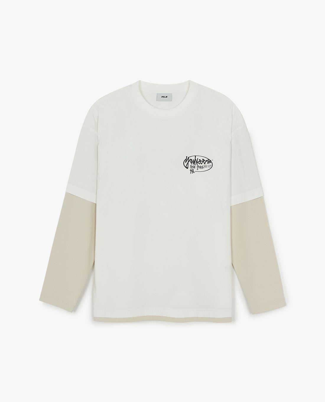 MLB - Áo thun unisex cổ tròn tay dài Basic Street Logo