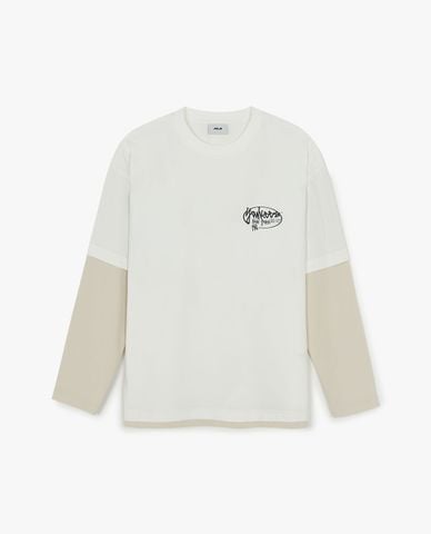  MLB - Áo thun unisex cổ tròn tay dài Basic Street Logo 