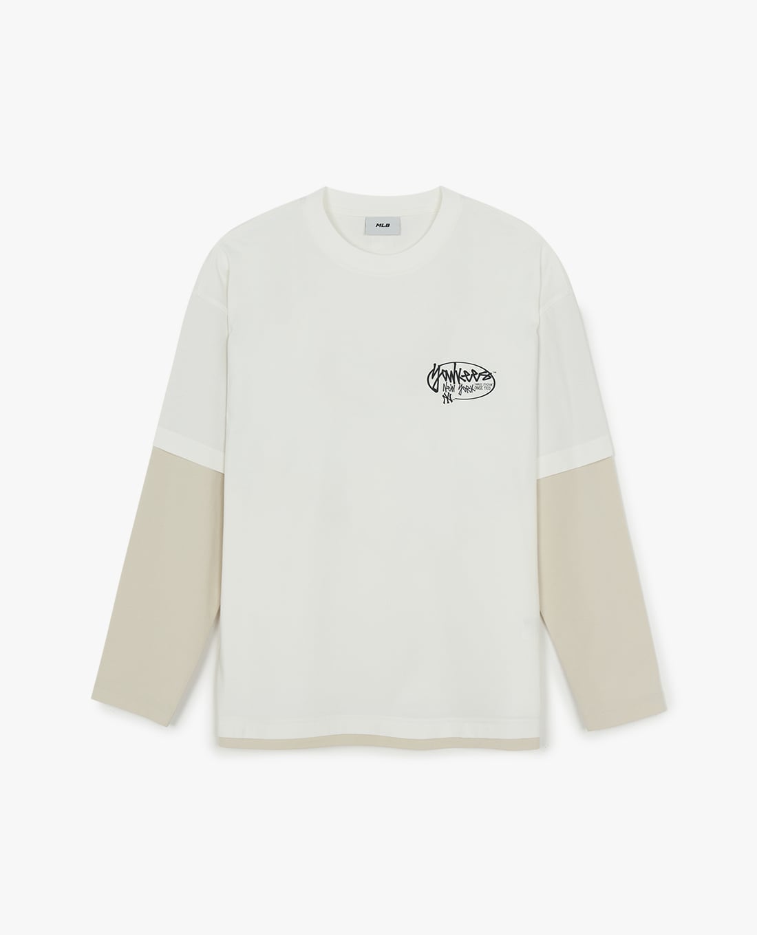 MLB - Áo thun unisex cổ tròn tay dài Basic Street Logo