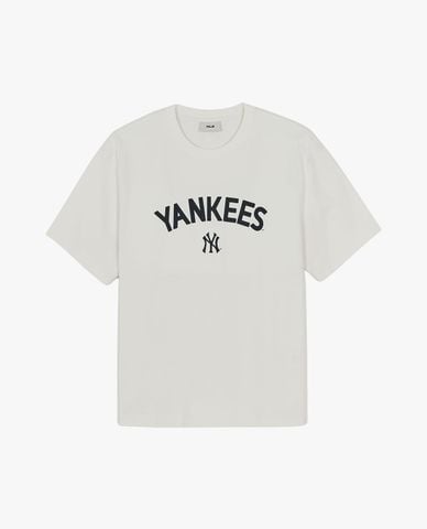 MLB - Áo thun unisex tay ngắn Lettering Logo Point Semi 
