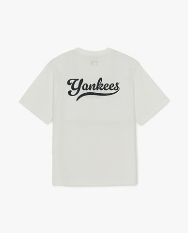  MLB - Áo thun unisex tay ngắn Sportive Cursive Back Lettering 