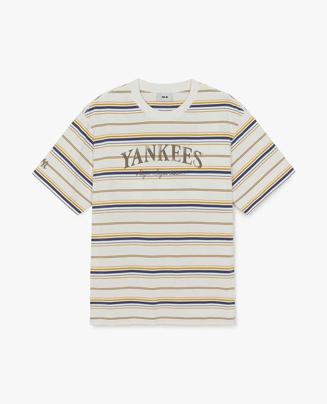 MLB - Áo thun unisex cổ tròn tay ngắn kẻ sọc Sporty