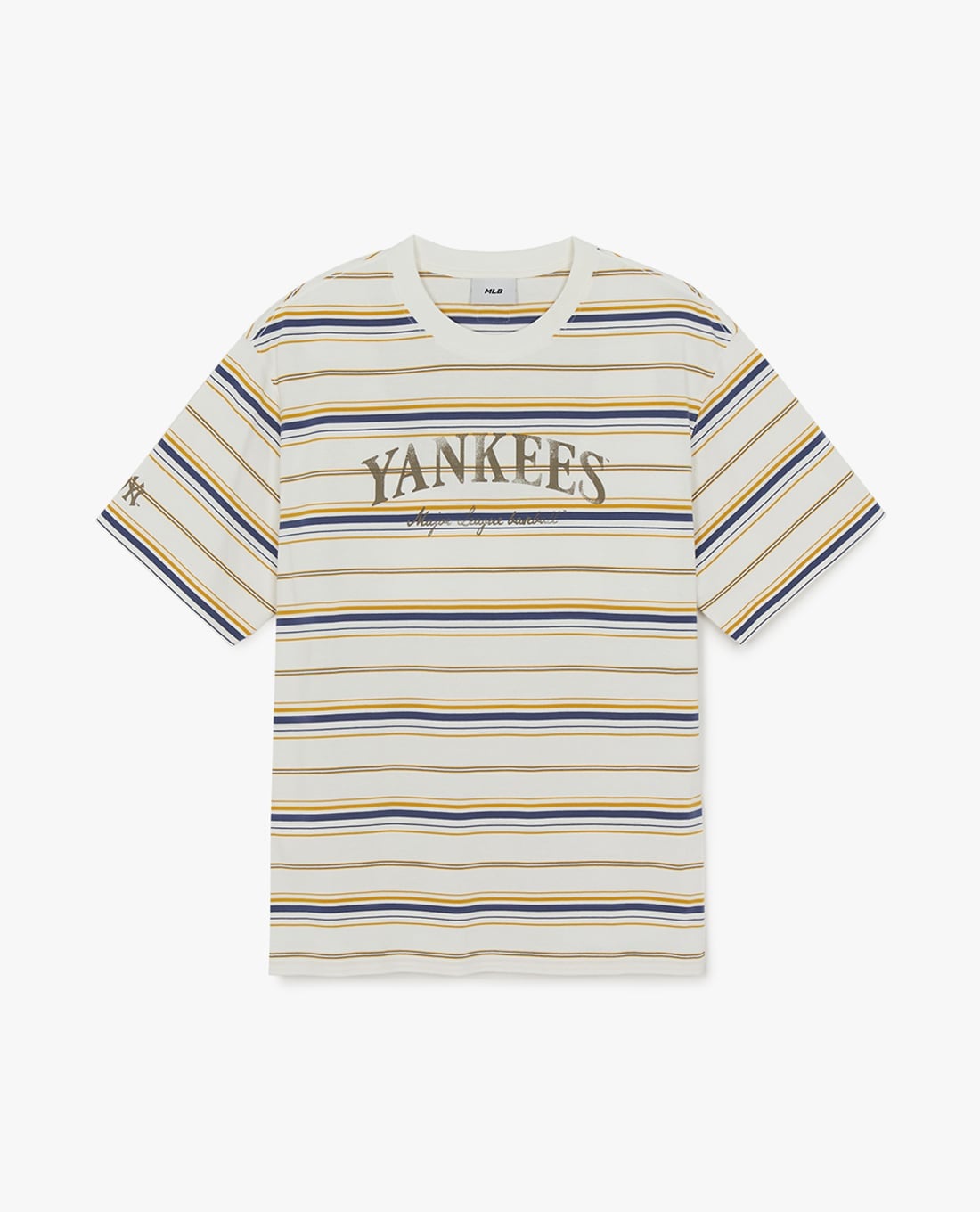 MLB - Áo thun unisex cổ tròn tay ngắn kẻ sọc Sporty