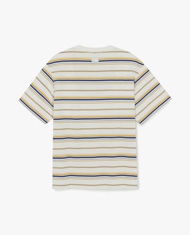  MLB - Áo thun unisex cổ tròn tay ngắn kẻ sọc Sporty 