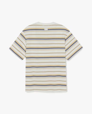  MLB - Áo thun unisex cổ tròn tay ngắn kẻ sọc Sporty 